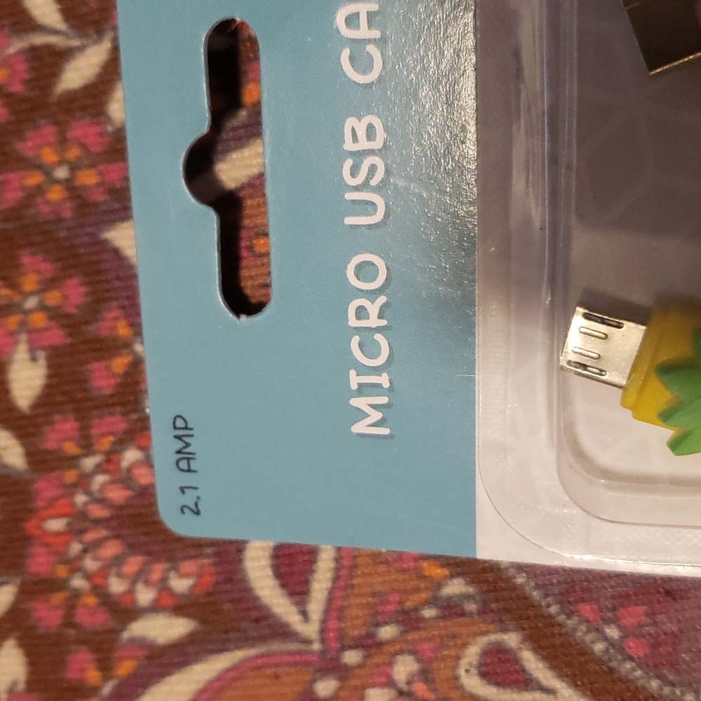 Pineapple Ear Buds Micro USB Cable Yellow Earphone Headphone Charging Cable - Picture 9 of 9